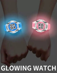 Student Electronic Watch Waterproof Sports Children Watch Glow Multi Function Digital Watch Seven Colors Light Gift
