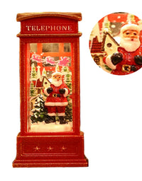 Christmas Decorations Snow Globe Lantern Telephone Booth Designed Christmas Luminous Ornament for Bar KTV Decoration Snow Globe
