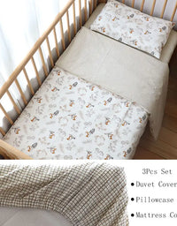 3 Pcs Baby Crib Bedding Set Cotton Bed Linens Boy Girl Cot kit Include Pillowcase Sheet Duvet Cover Children Room Decoration
