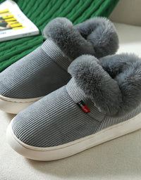 Kidmi Winter Women Shoes Casual House Shoes For Men 2024 Outdoor Warm Cotton Shoes For Women Indoor Plush Padded Slippers Female
