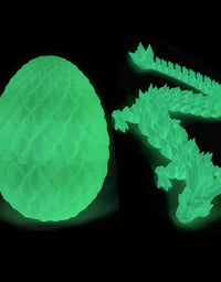 3D Printed Dragon Egg with Dragon Full Articulated Dragon Modle Movable Rotatable Articulated Desktop Ornament Kid Toy
