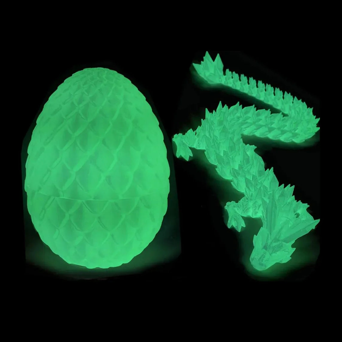 3D Printed Dragon Egg with Dragon Full Articulated Dragon Modle Movable Rotatable Articulated Desktop Ornament Kid Toy