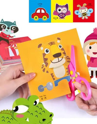 48Pcs Handmade Paper Cut Book Kids Craft Toys DIY Cartoon Scrapbooking Paper Art Toys Kids Learning Toys for Children Gifts
