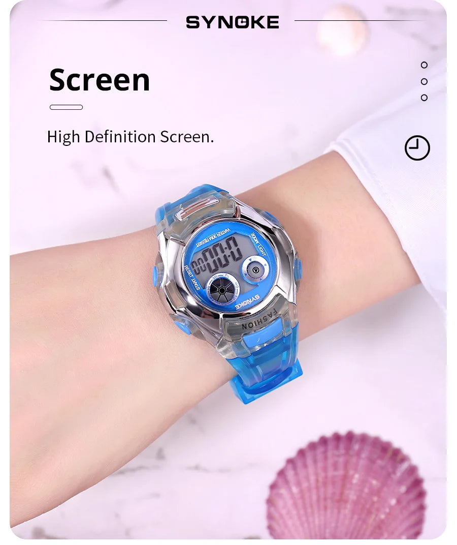 Student Electronic Watch Waterproof Sports Children Watch Glow Multi Function Digital Watch Seven Colors Light Gift