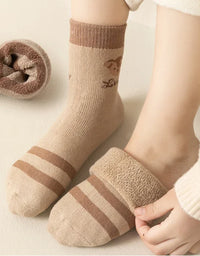 5 Pairs Warm Plush Kids Socks Autumn And Winter Plush Thicken Toddler Boys Girls Cotton Socks 1 to 12 Years Children Socks
