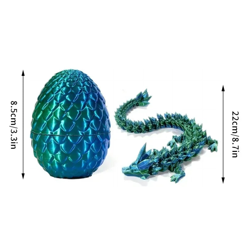 1/2PCS 3D Printed Dragon Egg with Dragon Full Articulated Dragon Modle Movable Rotatable Articulated Desktop Ornament Kid Toy