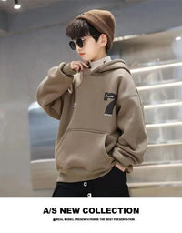 Boys Fashion Hoodies 2024 Autumn Winter Kids Sweatshirts New Handsome  Long Sleeved Clothes Big Children Loose Hooded Tops
