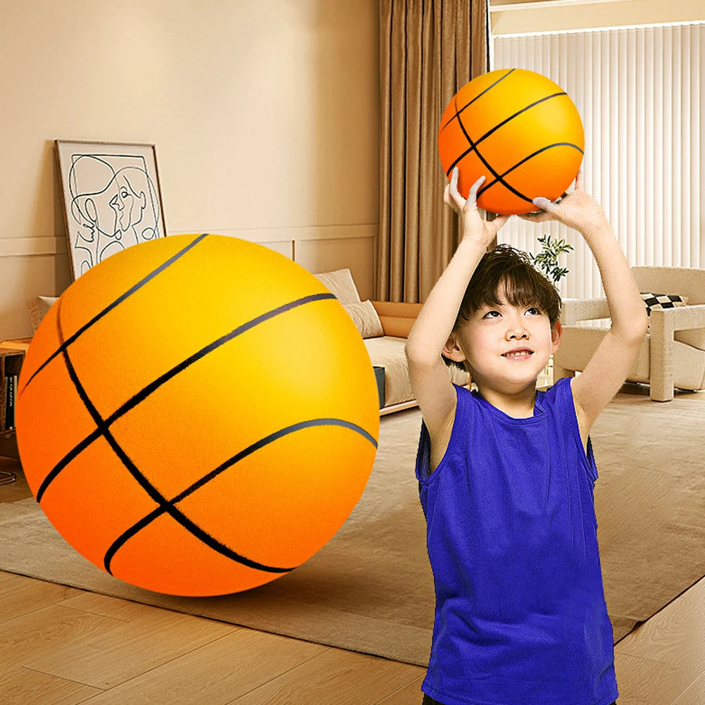 1-5pcs Bouncing Mute Ball Indoor Silent Basketball with Hoop High-Resilience Lightweight Foam Basketball 18/21/24cm Kids Gifts