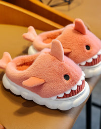 Children's Cotton Slippers for Boys and Girls Cute Cartoon Shark Slippers Autumn and Winter Home Indoor Baby Thick-soled Slip...
