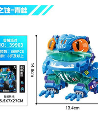 DIY MOC Lizard Shark Mantis Frog Animal Assembly Building Blocks Mech Joint Movable Pendulum Creat Toys for Children Gifts
