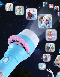 Disney Frozen Elsa kids Projection Flashlight Light-emitting Mickey 24Patterns Illuminated Projection Led Party Decor kids toy
