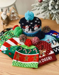 Christmas Hat Year Xmas Party Decor Creative Flashing Led Light Snowman Winter Warm Color Knitted Cap Christmas Gift Christmas
