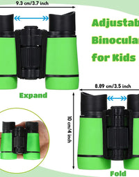 Kids Binoculars Set for Age 3-12 Years Boys Girls Hunting Folding Small Telescope Birthday Gifts Educational Camping Outdoor
