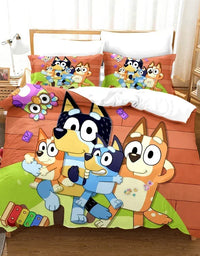 Bluey Kids Bedding Set Kawaii Cartoon Dog Duvet Cover Anime Bingo Pillowcase Kids Comfortable Bed Set Full Twin Queen King
