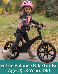 Electric Bike for Kids,250W 12MPH14"15.5Miles Max Range and Adjustable Seat,Balance Bike for Kid 5-8 Years,Electric Balance Bike
