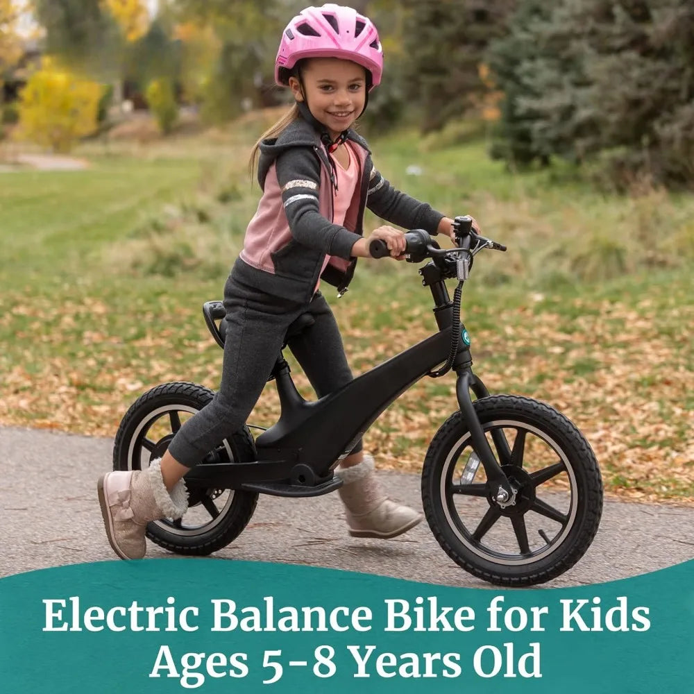 Electric Bike for Kids,250W 12MPH14"15.5Miles Max Range and Adjustable Seat,Balance Bike for Kid 5-8 Years,Electric Balance Bike