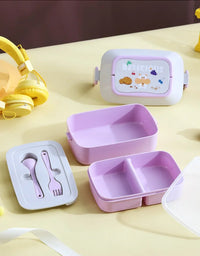 Cute Portable Lunch Box for Girls School Kids Plastic Picnic Bento Box Microwave Food Box with Compartments Storage Containers
