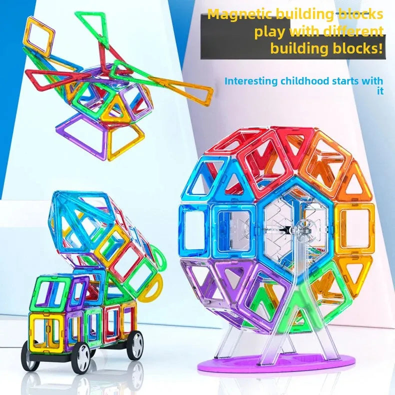 Large Magnetic Tile Blocks Children's Educational Toys Brain Teaser Intelligence Development Cross-Border Popular Loose Pieces