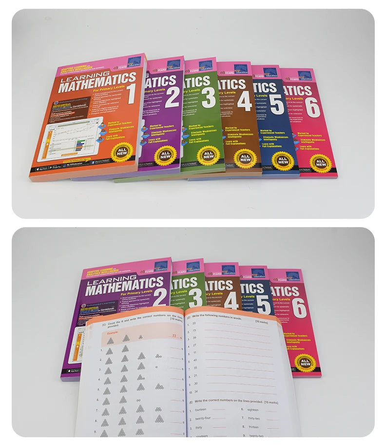 6 Books/Set SAP Learning Mathematics Book Grade 1-6 Children Learn Math Books Singapore Primary School Mathematics Textbook