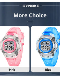 Student Electronic Watch Waterproof Sports Children Watch Glow Multi Function Digital Watch Seven Colors Light Gift
