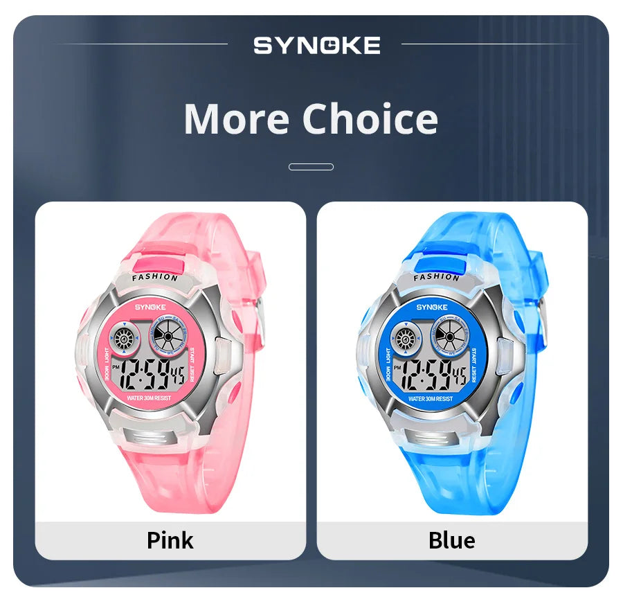 Student Electronic Watch Waterproof Sports Children Watch Glow Multi Function Digital Watch Seven Colors Light Gift