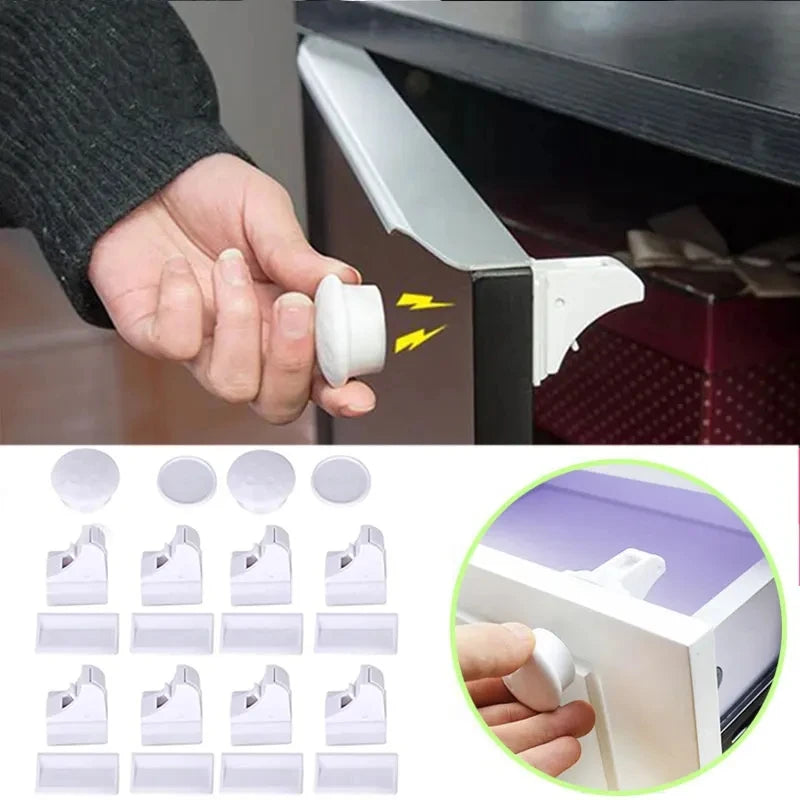 Children Protection Baby Safety Lock  Magnetic Child Lock Drawer Latch Cabinet Door Lock Limiter Children Security Locks