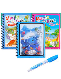 Children Early Education Toys Magical Book with Pen Water Drawing Montessori Toys Gift Reusable Coloring Book Magic Drawing Book
