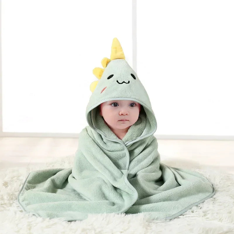 Cartoon Baby Bath Towel Infant Soft Bathrobe Hooded Swaddle Towel Blanket Kids Warm Sleeping Swaddle Wrap for Newborn Boys Girls