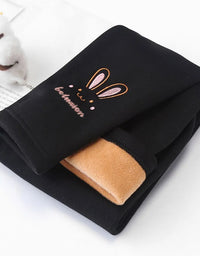 3-8 Years Girl Leggings Baby Bunny Pants Kids Autumn Winter Thermal Tights Children Fleece Lined Fashion Trousers Casual Bottoms
