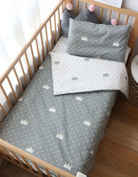 3 Pcs Baby Crib Bedding Set Cotton Bed Linens Boy Girl Cot kit Include Pillowcase Sheet Duvet Cover Children Room Decoration
