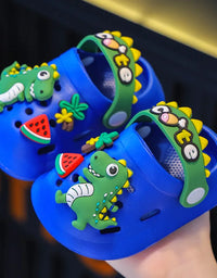 Summer Childrens Slippers Hole Kids Sandals Soft Anti-Skid Cartoon Dinosaur DIY Design Indoor Anti-Slip Boys Girls Beach Shoes
