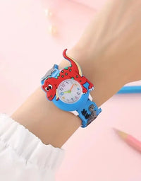 Kids Cartoon 3D Dinosaur Silicone Quartz Watch Student Watch
