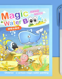 Children Early Education Toys Magical Book with Pen Water Drawing Montessori Toys Gift Reusable Coloring Book Magic Drawing Book
