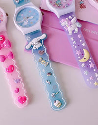 New Sanrio Silicone Watch Kawaii Cartoon Cinnamoroll Hello Kitty Melody Kuromi Quartz Watches Cute Anime Birthday Gifts for Kids
