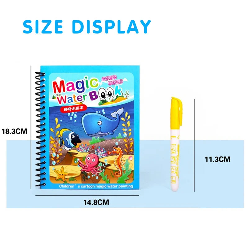 Magical Book Water Drawing Montessori Toys Reusable Coloring Book Magic Water Drawing Book Sensory Early Education for Children