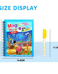 Magical Book Water Drawing Montessori Toys Reusable Coloring Book Magic Water Drawing Book Sensory Early Education for Children
