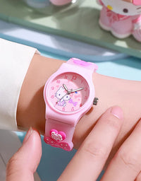 New Sanrio Silicone Watch Kawaii Cartoon Cinnamoroll Hello Kitty Melody Kuromi Quartz Watches Cute Anime Birthday Gifts for Kids
