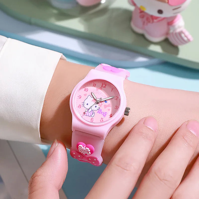 New Sanrio Silicone Watch Kawaii Cartoon Cinnamoroll Hello Kitty Melody Kuromi Quartz Watches Cute Anime Birthday Gifts for Kids