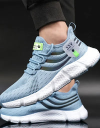 Men Casual Sport Shoes Breathable Lightweight Sneakers Outdoor Mesh Black Running Shoes Athletic Jogging Tenis Walking Shoes
