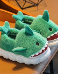 Children's Cotton Slippers for Boys and Girls Cute Cartoon Shark Slippers Autumn and Winter Home Indoor Baby Thick-soled Slip...
