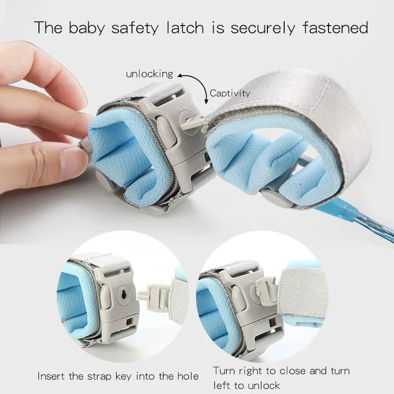 Children's loss prevention bracelet;Key lock with anti release rope;Children's anti loss traction rope when going out Spring rop