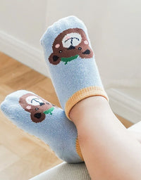 6 Pairs Kids Cotton Socks Cute Cartoon Animal Pattern Comfy Breathable Baby Non-slip Floor Socks
