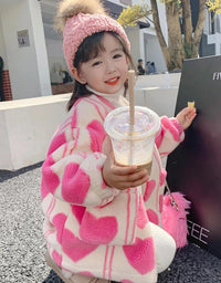 2 3 4 5 6 7 8 Years Plush Girls Jacket Autumn And Winter Keep Warm Outerwear Fashion Little Princess Christmas Coat Kids Clothes
