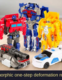 One Step Deformation Robot Transformation Car Toy Action Figure Model Kid Puzzle Toy Anime Robot Model Deformation Car
