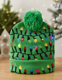 Christmas Hat Year Xmas Party Decor Creative Flashing Led Light Snowman Winter Warm Color Knitted Cap Christmas Gift Christmas
