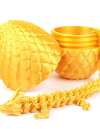 3D Printed Dragon Egg with Dragon Full Articulated Dragon Modle Movable Rotatable Articulated Desktop Ornament Kid Toy
