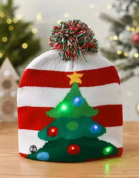 Christmas Hat Year Xmas Party Decor Creative Flashing Led Light Snowman Winter Warm Color Knitted Cap Christmas Gift Christmas
