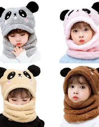 Hat for Girls Boys Scarf Thicken Cap Winter Hat for Kids Newborn Baby Stuff Children Hat Plus Fleece Kids Caps 1-18Years
