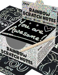 100Pcs Dazzling Scratch Painting Parent Child Interactive Toys Note Cards Handmade Painting
