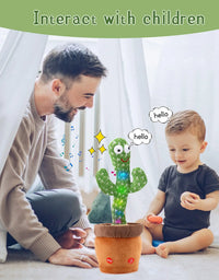 Sing And Dance Cactus Electron Plush Toy Soft Plush Doll Babies Cactus That Repeat What You Say Voice Interactive Bled
